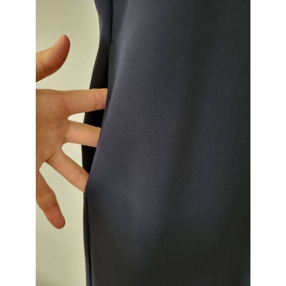 Gerard Darel - Navy Notch Neck Shift Dress w/ Fringe Trim 40 - Picture 8 of 10